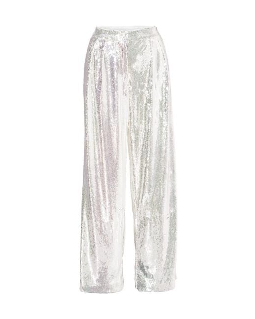 ROTATE BIRGER CHRISTENSEN White Low Waist Wide Leg Pants