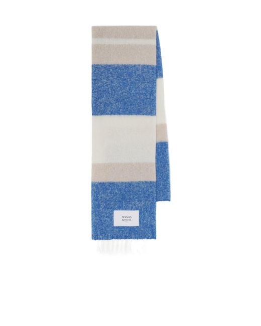 Maison Kitsuné Blue Maison Kitsuné Striped Scarf for men