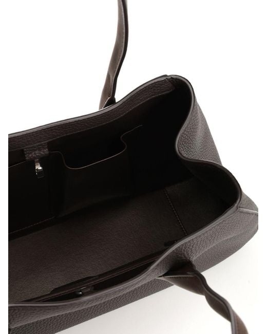 The Row Black Alger Stitch Detailed Shoulder Bag
