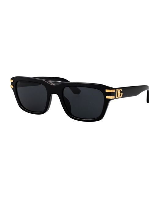 Dolce & Gabbana Black Eyewear Rectangular Frame Sunglasses for men