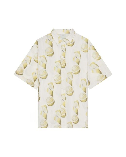 Givenchy White Lemon Print Short-Sleeved Shirt for men