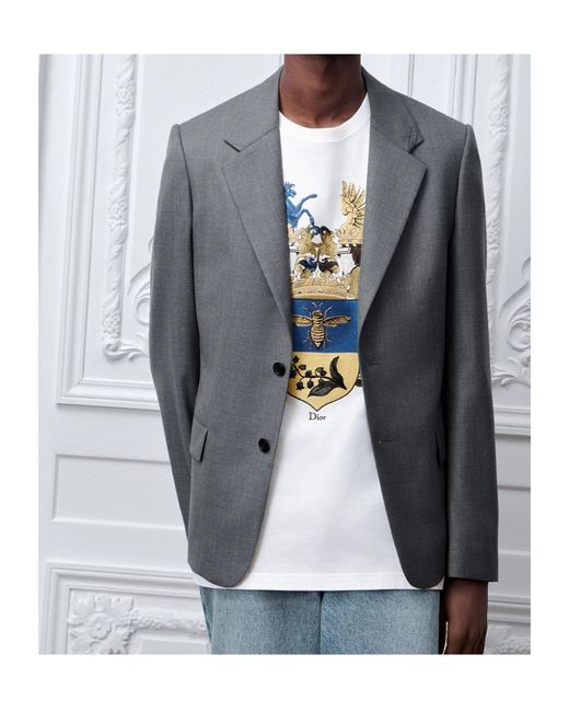 Dior Gray Jacket With Embroidery for men