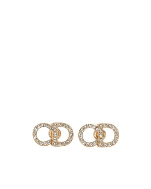 Dior White Cd Signature Stud Earrings