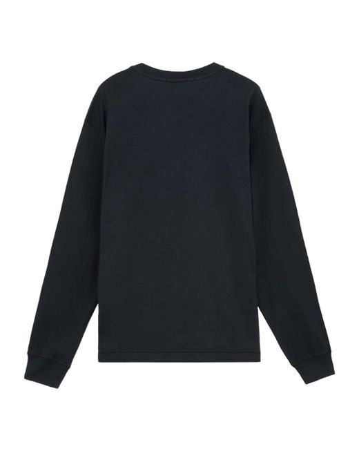 Stone Island Blue Long Sleeved Compass Patch T-Shirt for men