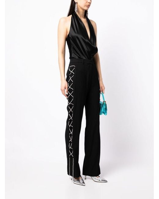 GIUSEPPE DI MORABITO Black Stretch Straight Leg Pants