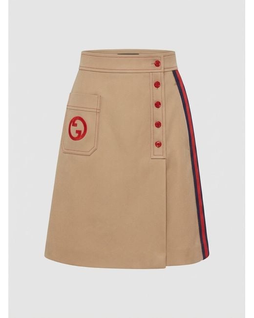 Gucci Natural Button Front Pocket Skirt