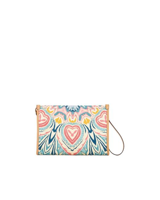 Etro White Mandala Print Cotton Nécessaire