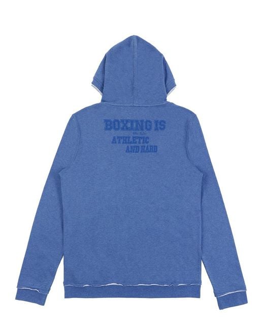 EA7 Blue Letter Printed Hooded Sweater for men