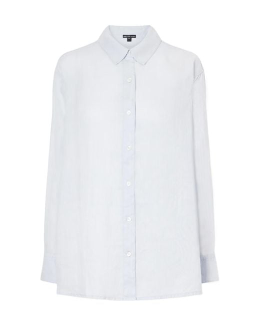 James Perse White Linen-Canvas Shirt