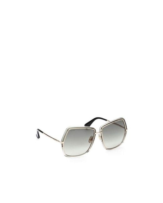 Max Mara Metallic Square Frame Sunglasses
