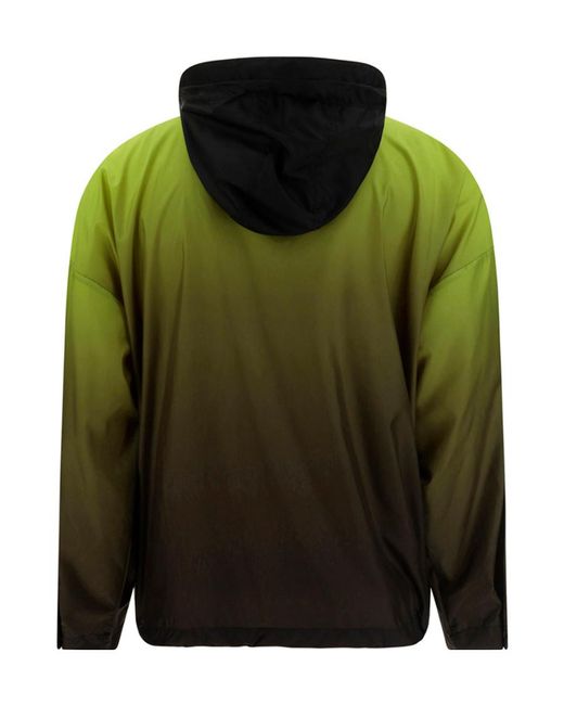 44 Label Group Green Logo-Print Zip-Up Hooded Jacket for men