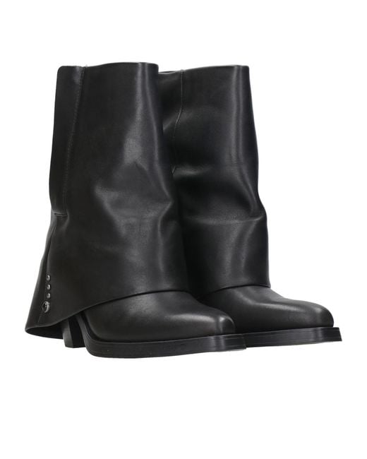 Ash Black Round-Headed Short Boots