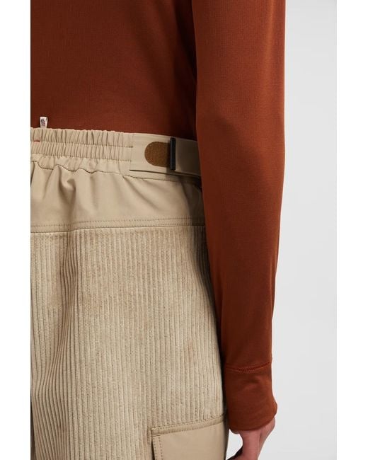 Moncler Natural Grenoble Logo Patch Cargo Ski Trousers for men