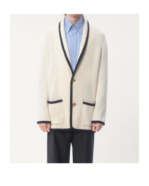 Valentino Natural Single-Breasted Straigth Hem Cardigan for men