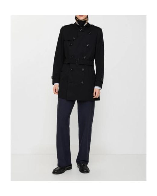 Burberry Black Short Kensington Heritage Trench Coat for men