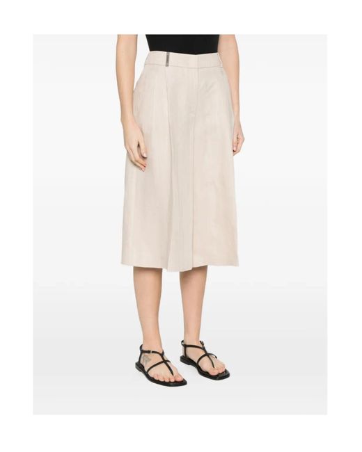Peserico Natural Front-Pleat Shorts
