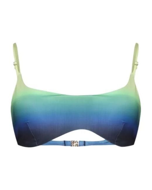 Casablanca Blue Gradient Print Bikini Top