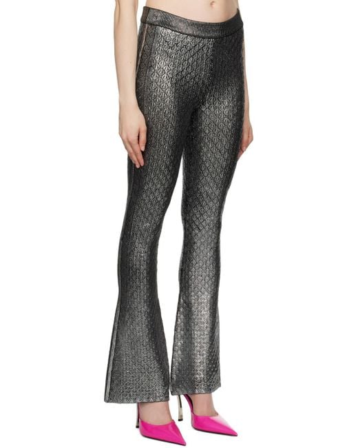 Rabanne Gray All-Over Patterned Flared Trousers