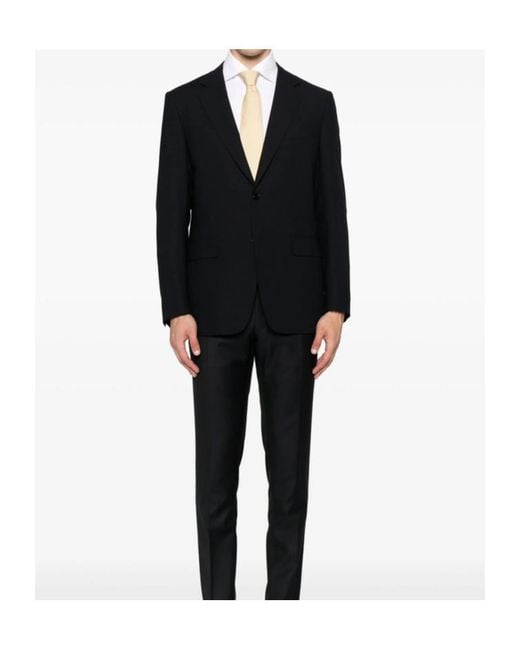 Canali Black Long-Sleeved Suit Jacket for men