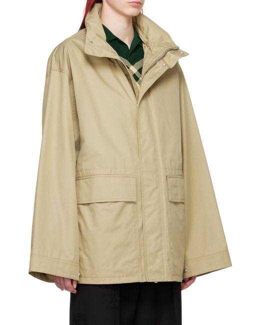 Burberry Natural Ekd-Embroidered High-Neck Jacket for men