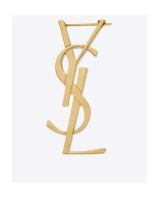 Saint Laurent Metallic Logo Detailed Single Earring
