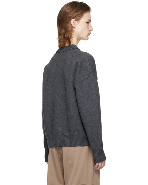 AMI Gray Ami Paris Sweater for men
