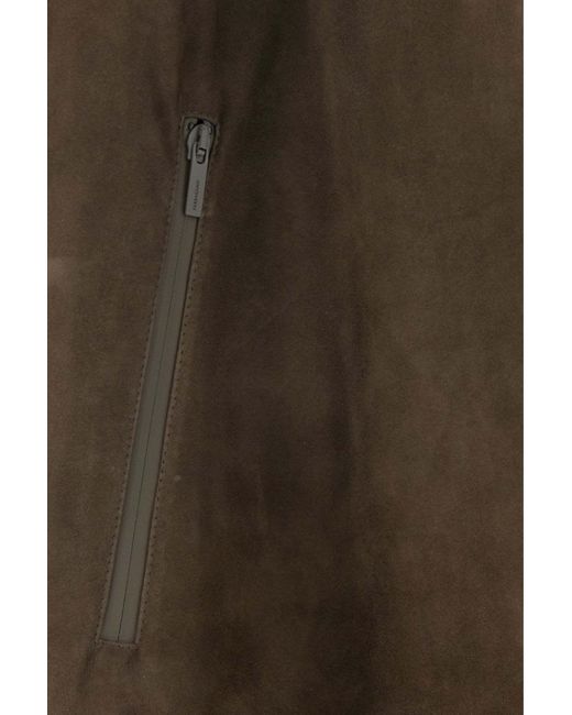 Ferragamo Brown Suede Overcoat
