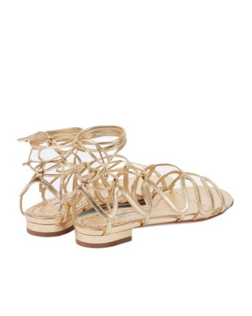 Manolo Blahnik Natural Strap Flat Sandals