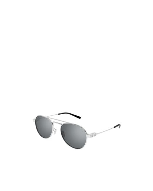 Saint Laurent White Eyewear Aviator Frame Sunglasses for men