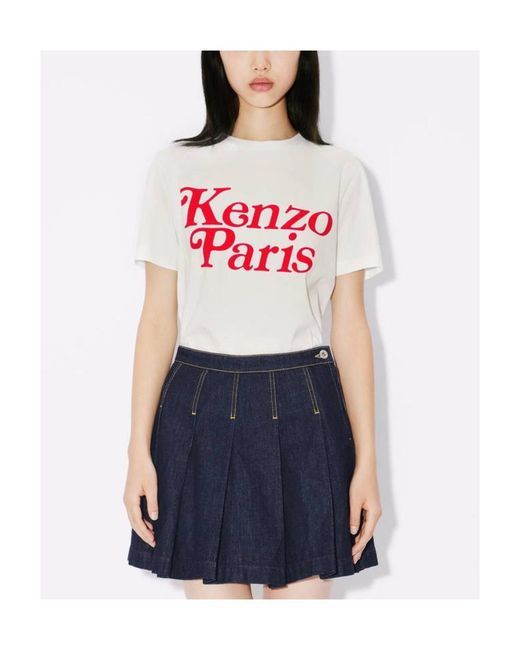 KENZO White Logo Printed Crewneck T-Shirt