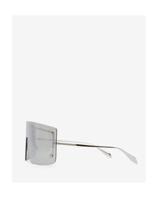 McQueen White Eyewear Oversized Frame Sunglasses
