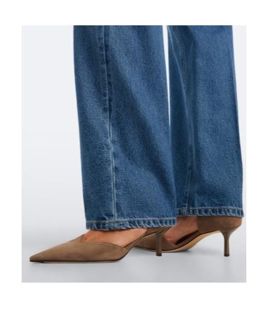 Victoria Beckham Brown Victoria Angle D'Orsay Suede Pumps