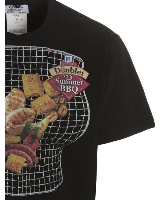 Doublet Black Graphic-Print Cotton T-Shirt for men