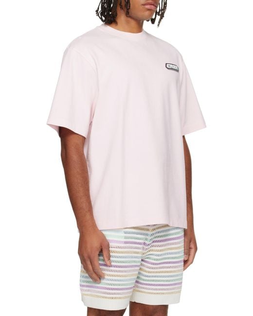 Casablanca Pink Casa Racing Oversized Short Sleeve T-Shirt for men