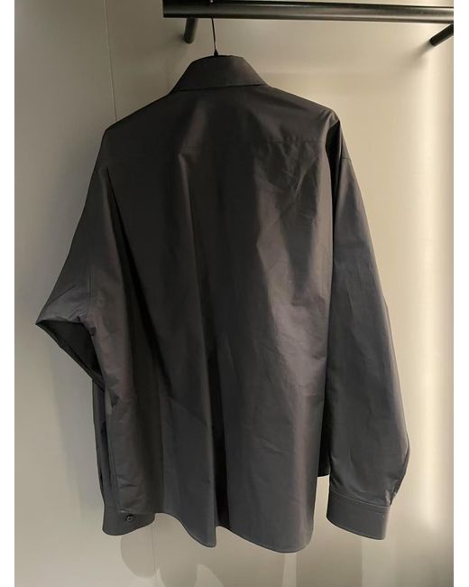 Balenciaga Blue Bb Logo Embroidered Long-Sleeved Shirt for men