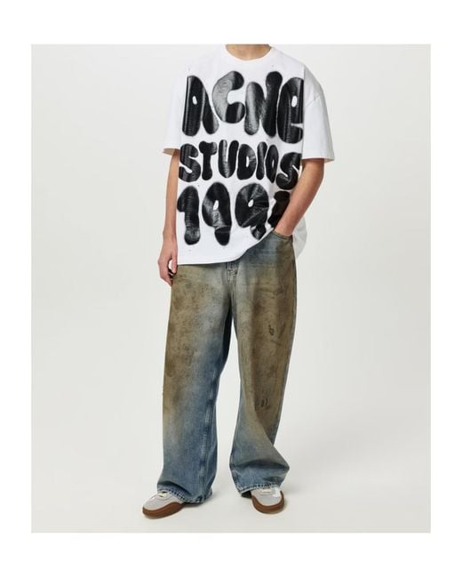 Acne Blue Wide-Leg Denim Trousers for men