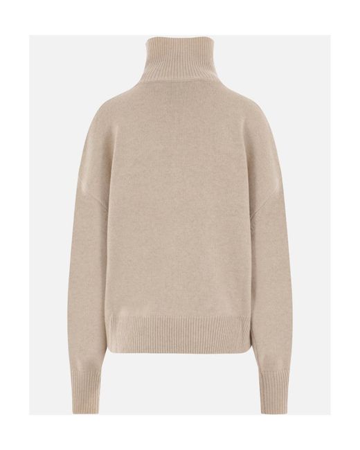 Isabel Marant Natural Loose-Fit Turtleneck Knitted Jumper