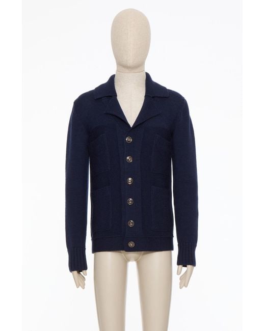 Valentino Blue Button-Up Long-Sleeved Cardigan for men