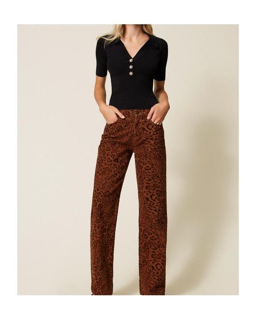 Twinset Black Button Embellished Polo Shirt