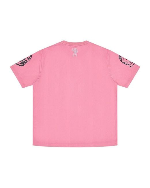 BBCICECREAM Pink Logo Short-Sleeved T-Shirt for men