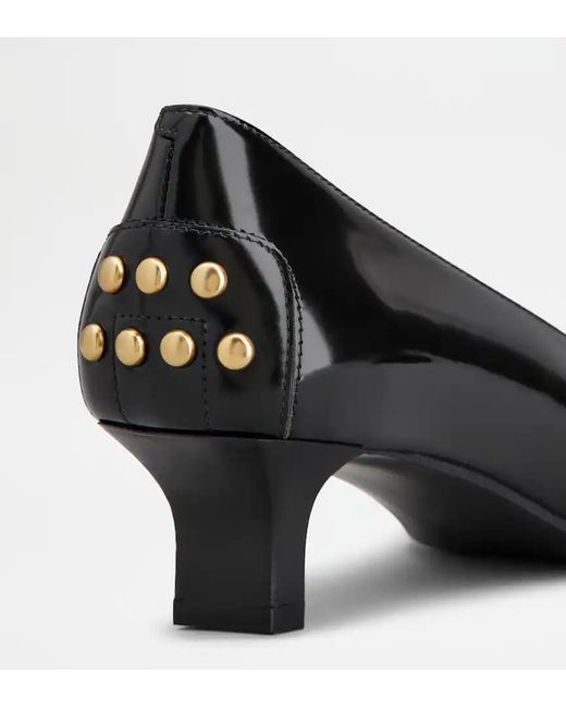 Tod's Black T 40 Kitten Heel Pumps