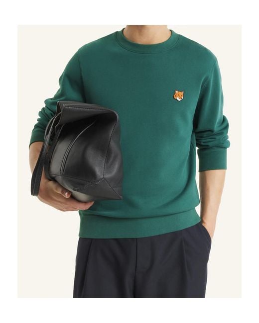 Maison Kitsuné Green Maison Kitsuné Fox Head Regular Sweatshirt for men