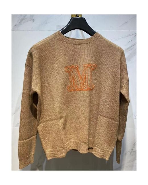 Max Mara Natural Monogram-Knit Jumper