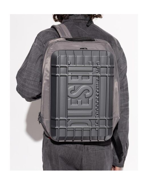 DIESEL Gray Strong Image Backpack for men
