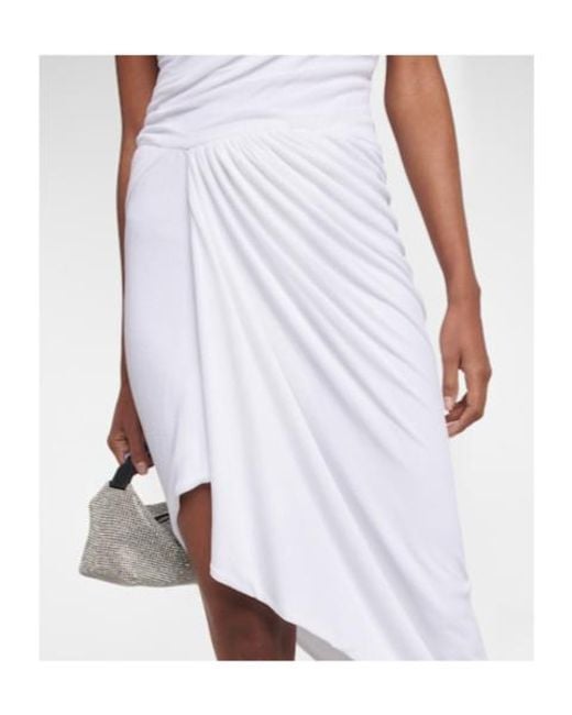 Alexandre Vauthier White Asymmetrical Halterneck Midi Dress