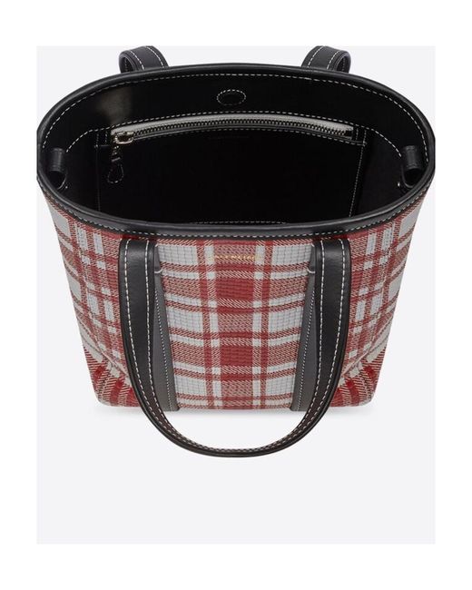 Balenciaga Red Barbes North-South Small Tote Bag