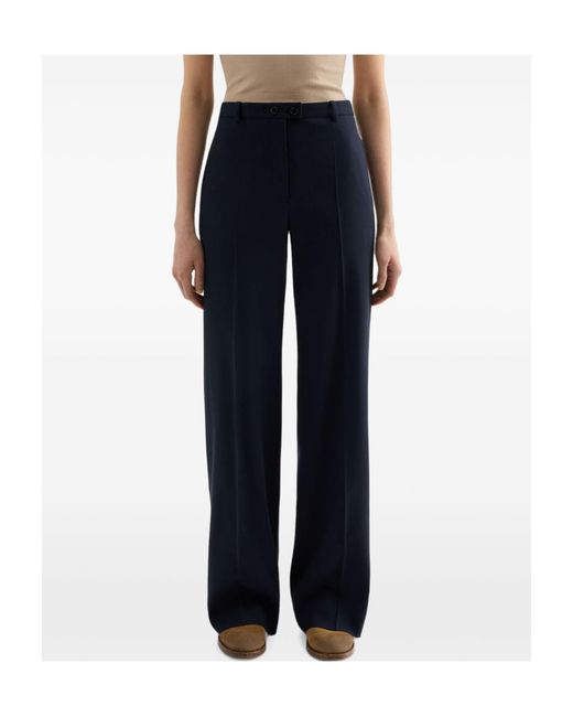Jil Sander Blue Wool Cady Trousers
