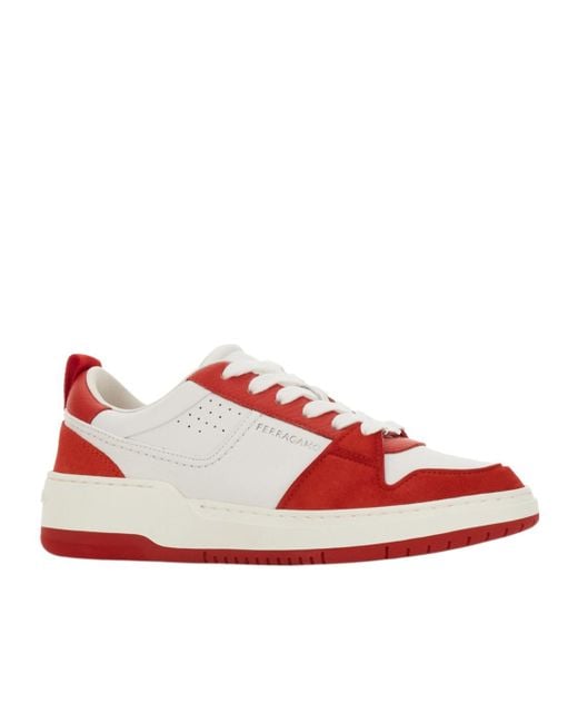 Ferragamo Red 'Dennis' Sneakers
