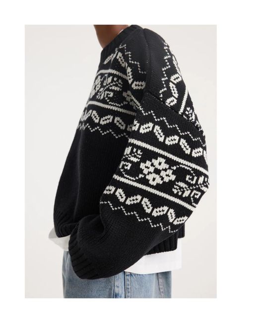 Rohe Black Cable-Knit Crew-Neck Sweater