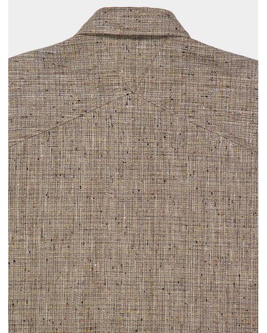 Bottega Veneta Gray Sahara Mel Short-Sleeve Flecked Shirt for men